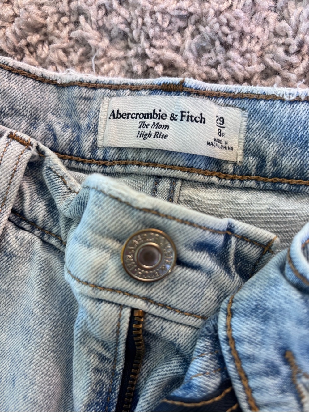 Abercrombie & Fitch Light Blue High-Rise Mom Jeans